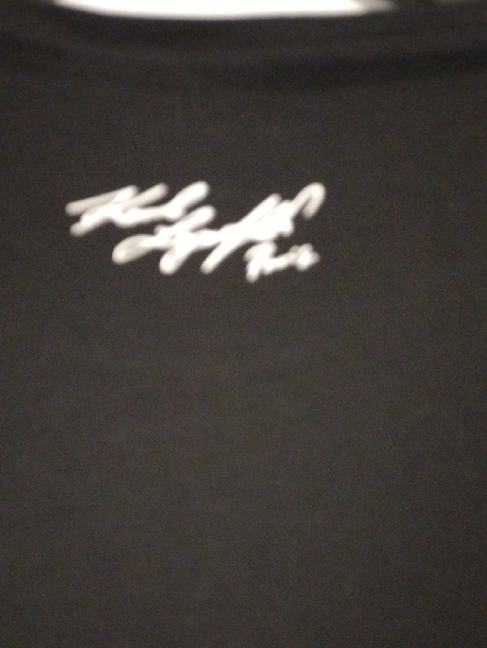 Karl Lagerfeld Black T-Shirt with Silver Rhinestone Cat - Picture 5 of 8
